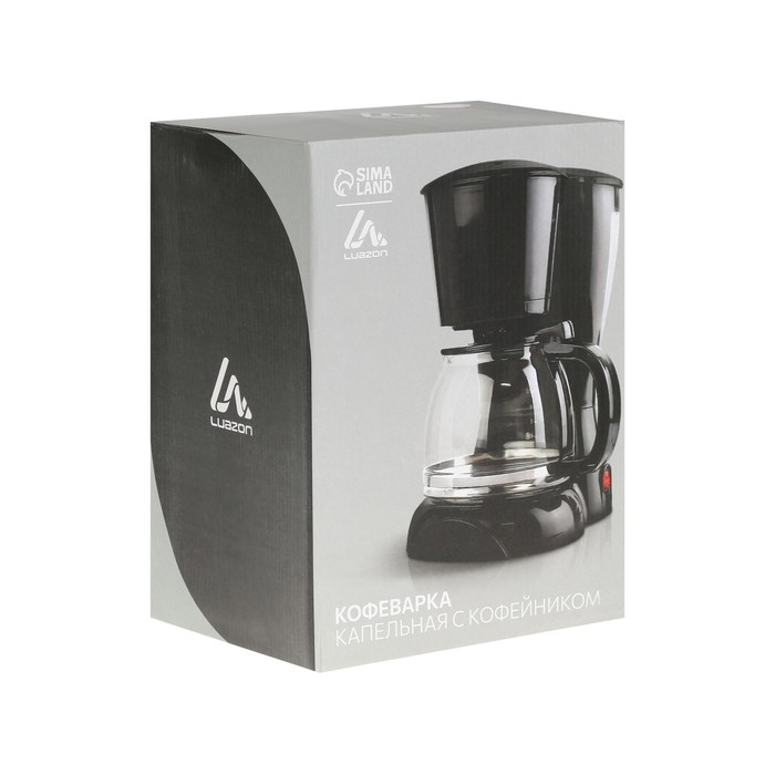 Кофеварка Luazon LKM-654, капельная, 900 Вт, 1.2 л, чёрная