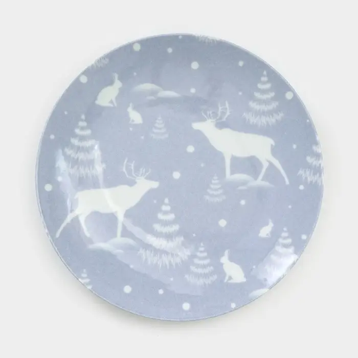 Набор фарфоровых тарелок «Зимний лес», 6 предметов, d=24 см, микс Набор фарфоровых тарелок «Зимний лес», 6 предметов, d=24 см, микс