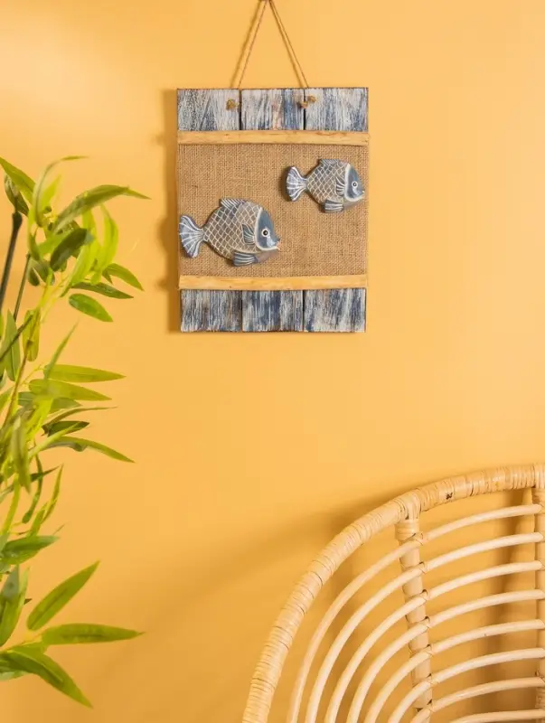 Панно плетёное «Пара рыбок», 25×4×55 см