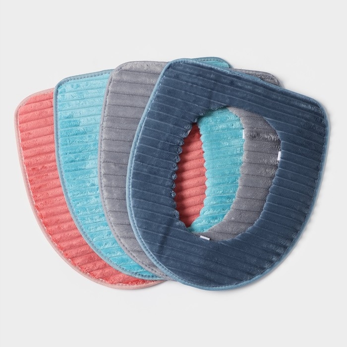 Чехол на сиденье для унитаза на липучках Доляна «Плюша», 37×42 см, цвет МИКС Чехол на сиденье для унитаза на липучках Доляна «Плюша», 37×42 см, цвет МИКС