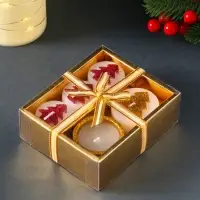 Набор свечей новогодних 5 шт. &laquo;Ёлочки и свеча в подсвечнике&raquo;, 12&times;10&times;4 см