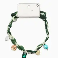 Колье-чокер на платке "Стиль". цвет изумрудный с золотом