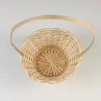 Корзина плетёная для хранения, 23&times;17 см, ручка h=53 см, бамбук, натуральная