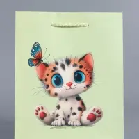 Пакет подарочный ламинированный "Маленький котенок" 18 х 22,3 х 10 см