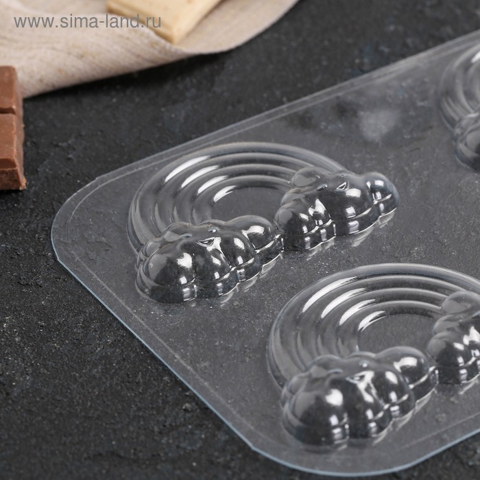 Форма для шоколада и конфет «4 Радуги», пластик, прозрачная