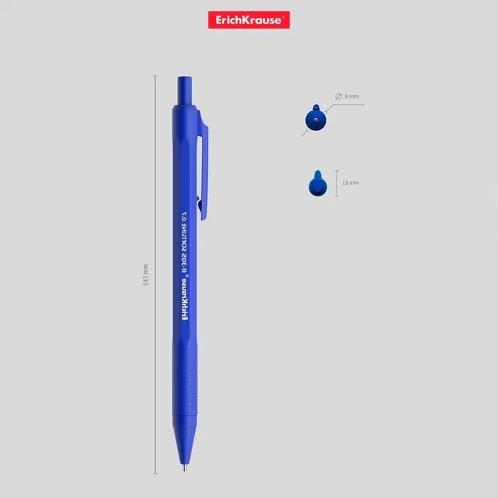 Ручка шариковая автоматическая ErichKrause R-305, узел 0.7 мм, чернила синие, длина линии письма 1000 метров Ручка шариковая автоматическая ErichKrause R-305, узел 0.7 мм, чернила синие, длина линии письма 1000 метров