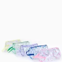 Косметичка - пенал на молнии, с ручкой, с принтом, прозрачная, МИКС