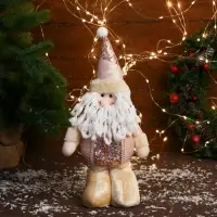 Игрушка мягкая &laquo;Дед Мороз в костюме с цветочками&raquo; стоит, 13&times;30 см, розовая