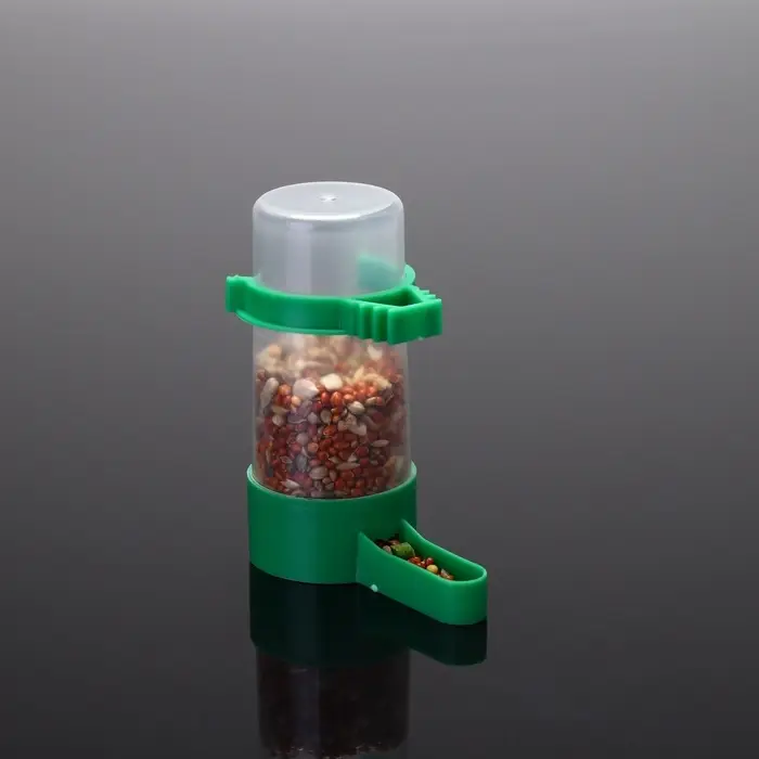 Поилка-кормушка для птиц, 60 мл, 3&times;9 см, зелёная