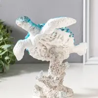 Фигурка полистоун &laquo;Коралловый риф. Черепаха на подставке&raquo;, 17.5&times;11&times;19 см