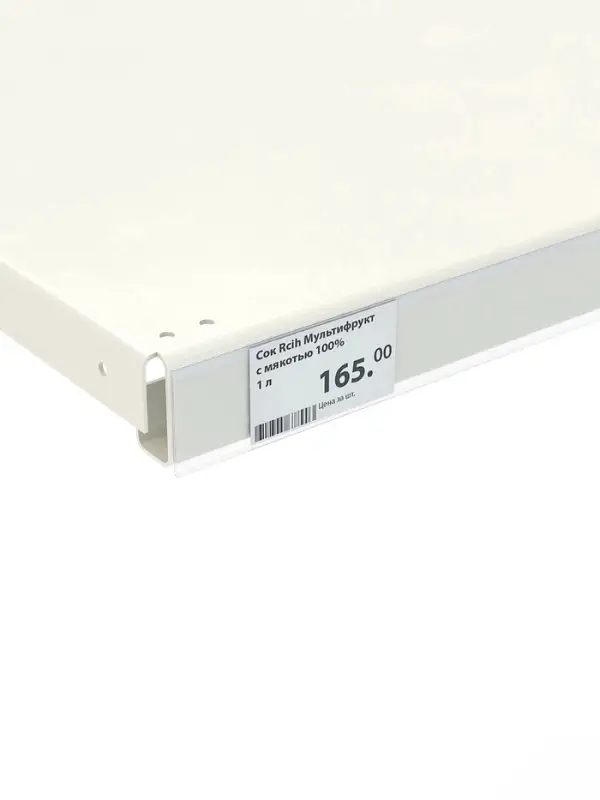 Ценникодержатель полочный самоклеящийся, DBR=39, 1000 мм, прозрачный