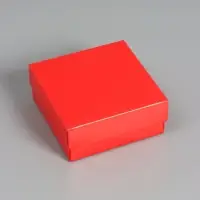 Коробка складная, крышка-дно, красная, 12 х 12 х 5 см