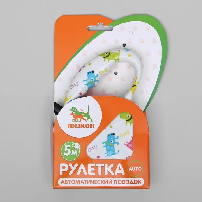 Рулетка &laquo;Лапа&raquo;, 5 м, до 35 кг, принт собаки