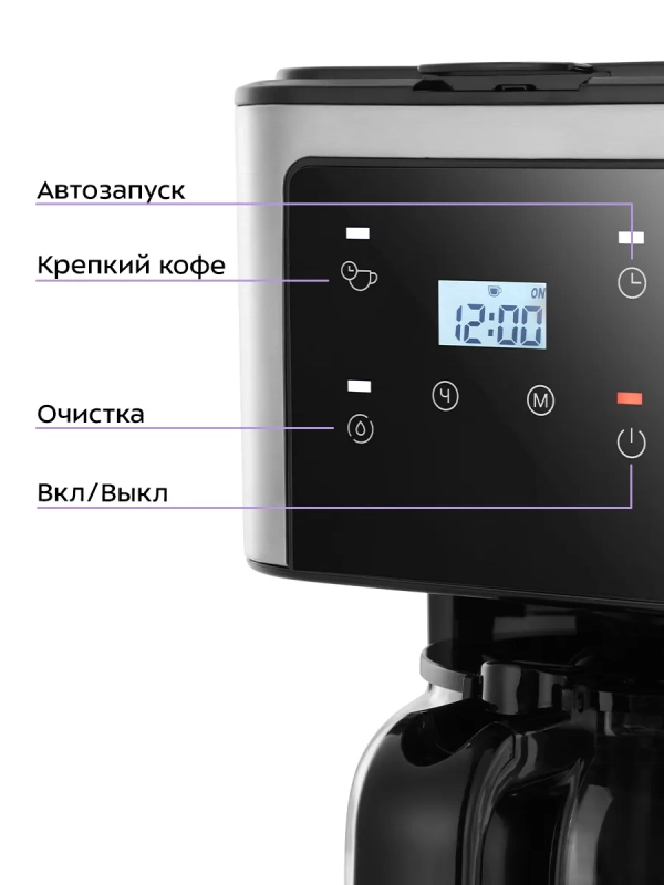 Кофеварка электрическая капельная КТ-7628 - 950 Вт Кофеварка электрическая капельная КТ-7628 - 950 Вт