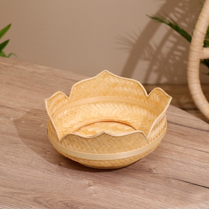 Вазочка плетёная, из бамбука 25х25х11 см