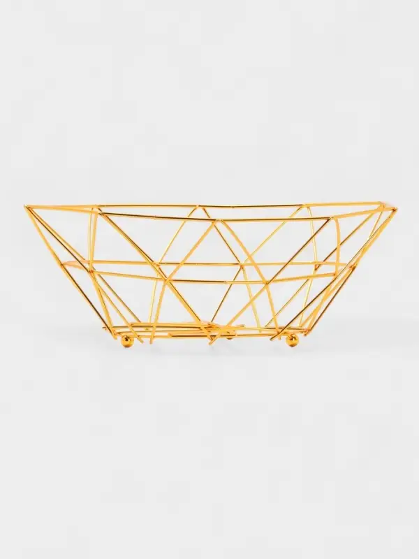 Ваза для фруктов &laquo;Доляна. Геометрия Голд&raquo;, 25.5&times;27&times;10 см, золотистая