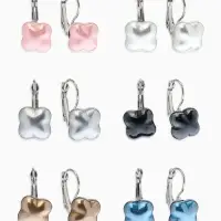 Серьги пластик "Майорика" цветок, цвет МИКС в серебре