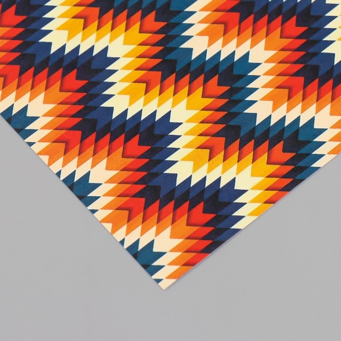 Бумага для скрапбукинга  Бумага для скрапбукинга "Зигзаг" плотность 180 гр набор 10 шт 15,5х17 см