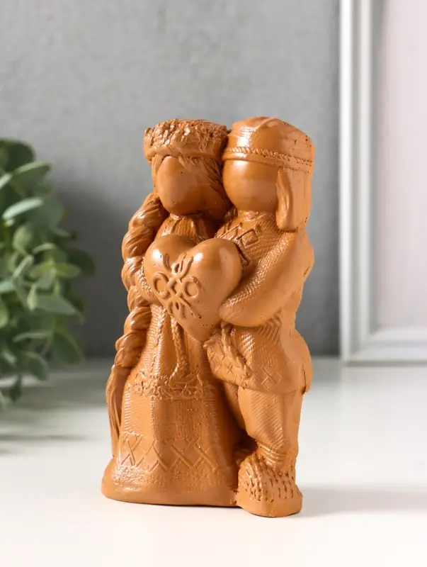 Фигурка &laquo;Оберег неразлучники&raquo;, 14&times;8&times;5.5 см, красная глина