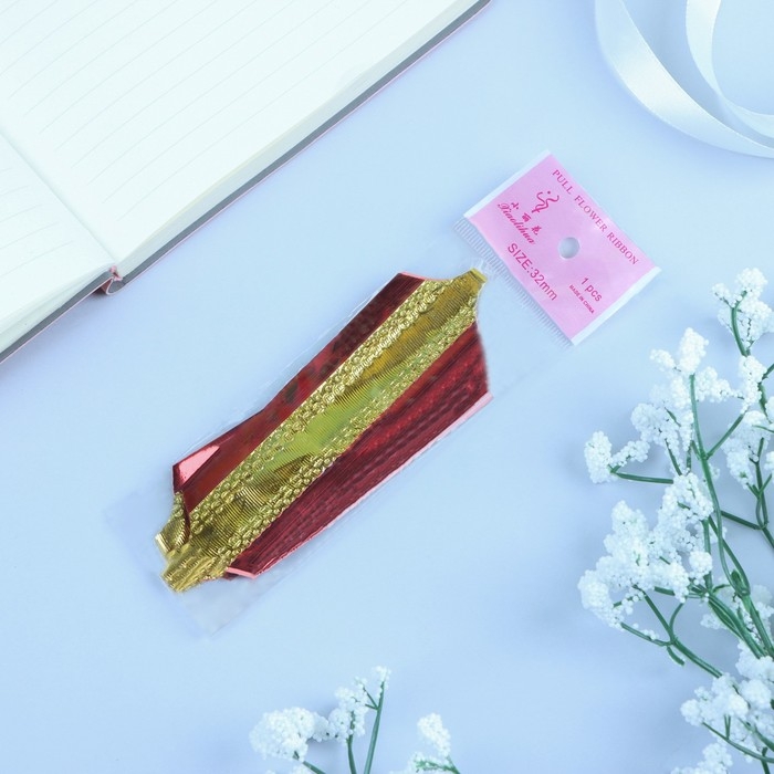 Бант-шар №3,2 золотой в красном Бант-шар №3,2 золотой в красном