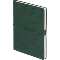 Блокнот Папоротники А5, 128л, клетка, обложка экокожа, с резинкой