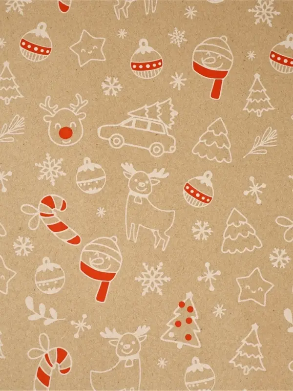 Бумага в тубусе крафтовая в рулоне «Новогодние мотивы», 0.68 × 7 м Бумага в тубусе крафтовая в рулоне «Новогодние мотивы», 0.68 × 7 м