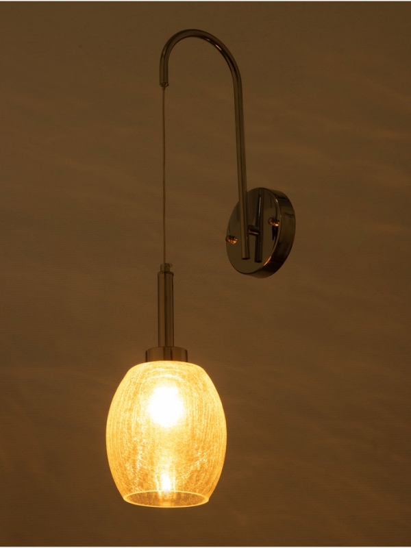 Бра «Кейти» 1х40Вт Е27 прозрачный/серебро 23х14х47+80см