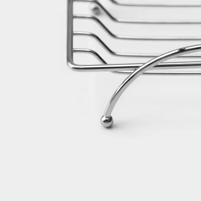 Мыльница на ножках Доляна &laquo;Вернисаж&raquo;, 12&times;9&times;3 см, хромированная