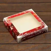 Коробка подарочная новогодняя, складная 20&times;20&times;4 см &laquo;Новый год&raquo;