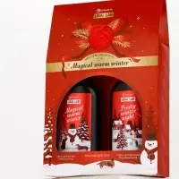 Подарочный набор новогодний: гель для душа, пена для ванны и мочалка, URAL LAB