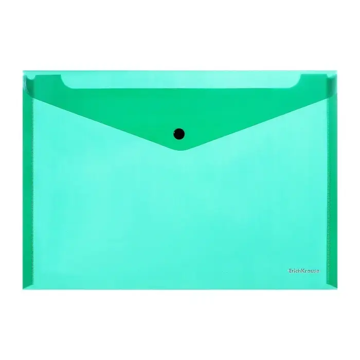 Папка-конверт на кнопке А4, 140 мкм, ErichKrause Fizzy Classic, полупрозрачная, МИКС