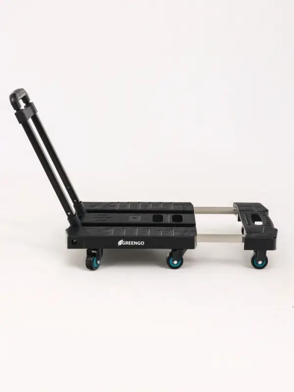 Тележка складная с раздвижной платформой, для перевозки грузов, нагрузка до 100 кг, телескопическая ручка, пластик, Greengo