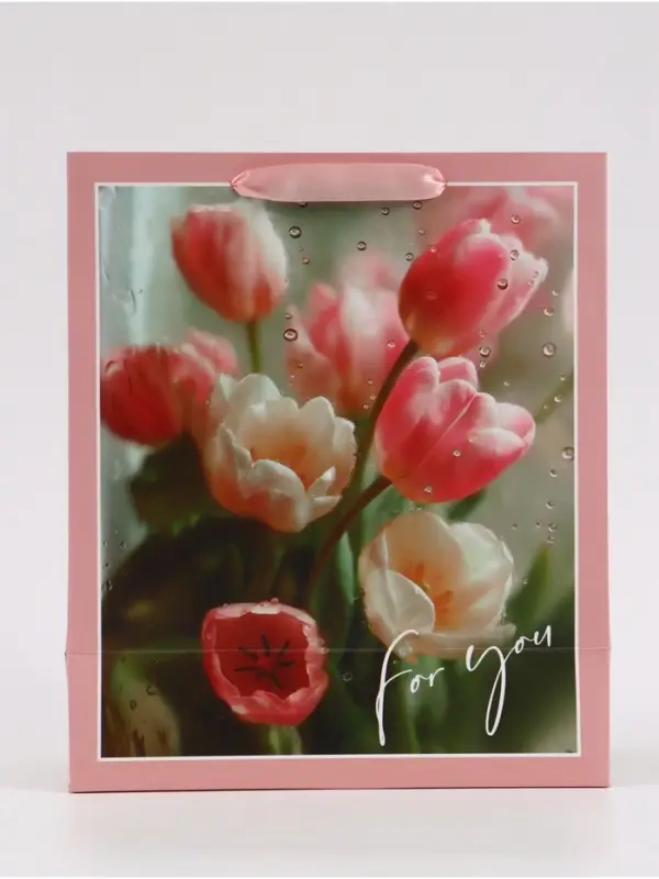 Пакет подарочный &laquo;Для тебя. Цветы&raquo;, 23&times;27&times;11.5 см