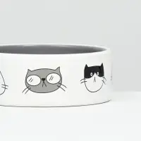 Миска &laquo;Четыре кота&raquo; 300 мл, 12.5&times;4.5 см, керамика, белая, серая