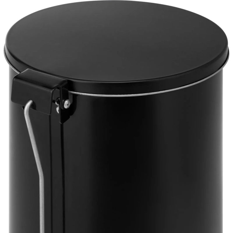Ведро мусорное с педалью круглое 10 л черное, 200 ммx 310 мм