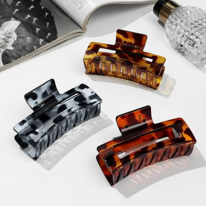 Крабик для волос «Леопардовый принт», прямой, 8.5 см, МИКС Крабик для волос «Леопардовый принт», прямой, 8.5 см, МИКС