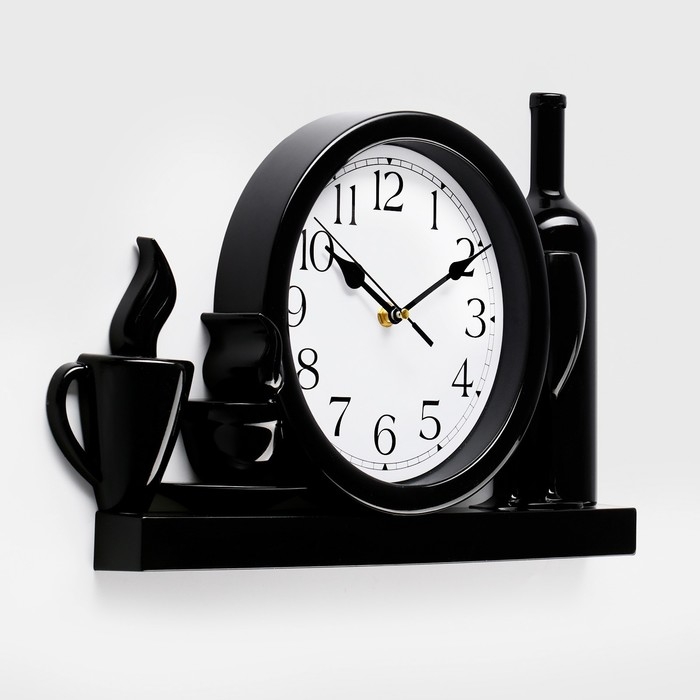 Часы настенные, для кухни  Часы настенные, для кухни "Вино или кофе?", бесшумные, 26.5 х 40.5 см, циферблат d-20 см