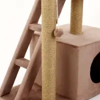 Домик для кошек с когтеточкой «Домосед», с лестницей и площадкой, 60×35×56 см, капучино Домик для кошек с когтеточкой «Домосед», с лестницей и площадкой, 60×35×56 см, капучино