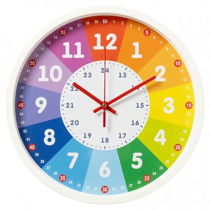 Часы настенные  Часы настенные "Обучающие 2",  детские, плавный ход, d-30 см, белые