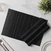 Салфетки сервировочные на стол Доляна &laquo;Инь&raquo;, 4 шт., 30&times;45 см, чёрные