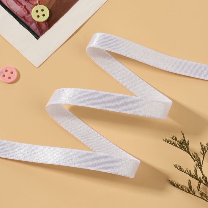 Резинка для бретелей, блестящая, 10 мм, 50 ± 0,5 м, цвет белый Резинка для бретелей, блестящая, 10 мм, 50 ± 0,5 м, цвет белый