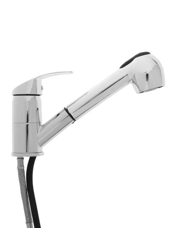 Смеситель для кухни ZEIN ZC2041, однорычажный, картридж 35 мм, с выдвижной лейкой, хром