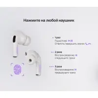 Наушники беспроводные Windigo Pro, TWS, вакуумные, Bluetooth 5.0, 40/500 мАч, белые глянцевые