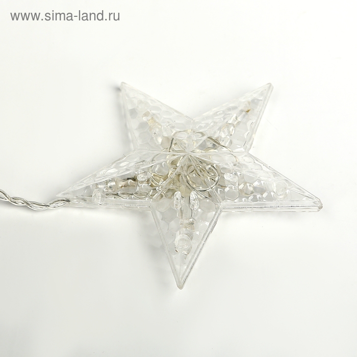 Гирлянда «Бахрома» 2.4 × 0.9 м с насадками «Звёзды», IP20, прозрачная нить, 138 LED, свечение тёплое белое, 8 режимов, 220 В Гирлянда «Бахрома» 2.4 × 0.9 м с насадками «Звёзды», IP20, прозрачная нить, 138 LED, свечение тёплое белое, 8 режимов, 220 В