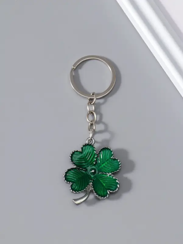 Брелок металл "Зелёный клевер" 4,2х3,7х0,5 см