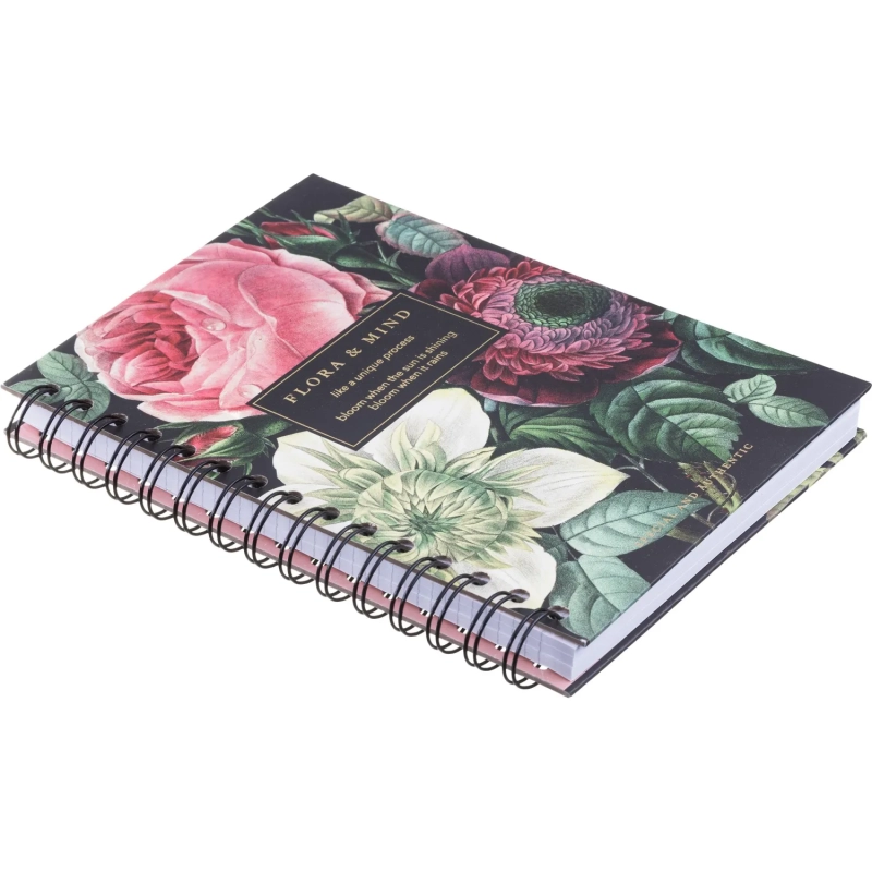 Бизнес-тетрадь, BS, А5, 120л., клетка, твердый, спираль. Flora, букет N4203