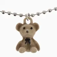 Кулон детский &laquo;Выбражулька. Мишка&raquo;, 40 см, бежевый в серебре