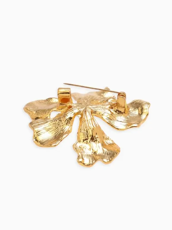 Брошь  Брошь "Цветок лилии", цвет золото