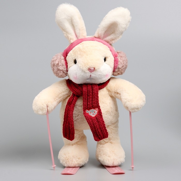Мягкая игрушка Little Friend, зайка на лыжах, красный шарф, 38 см Мягкая игрушка Little Friend, зайка на лыжах, красный шарф, 38 см