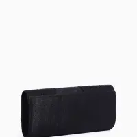 Сумка-клатч вечерняя на магните, на цепочке, чёрная